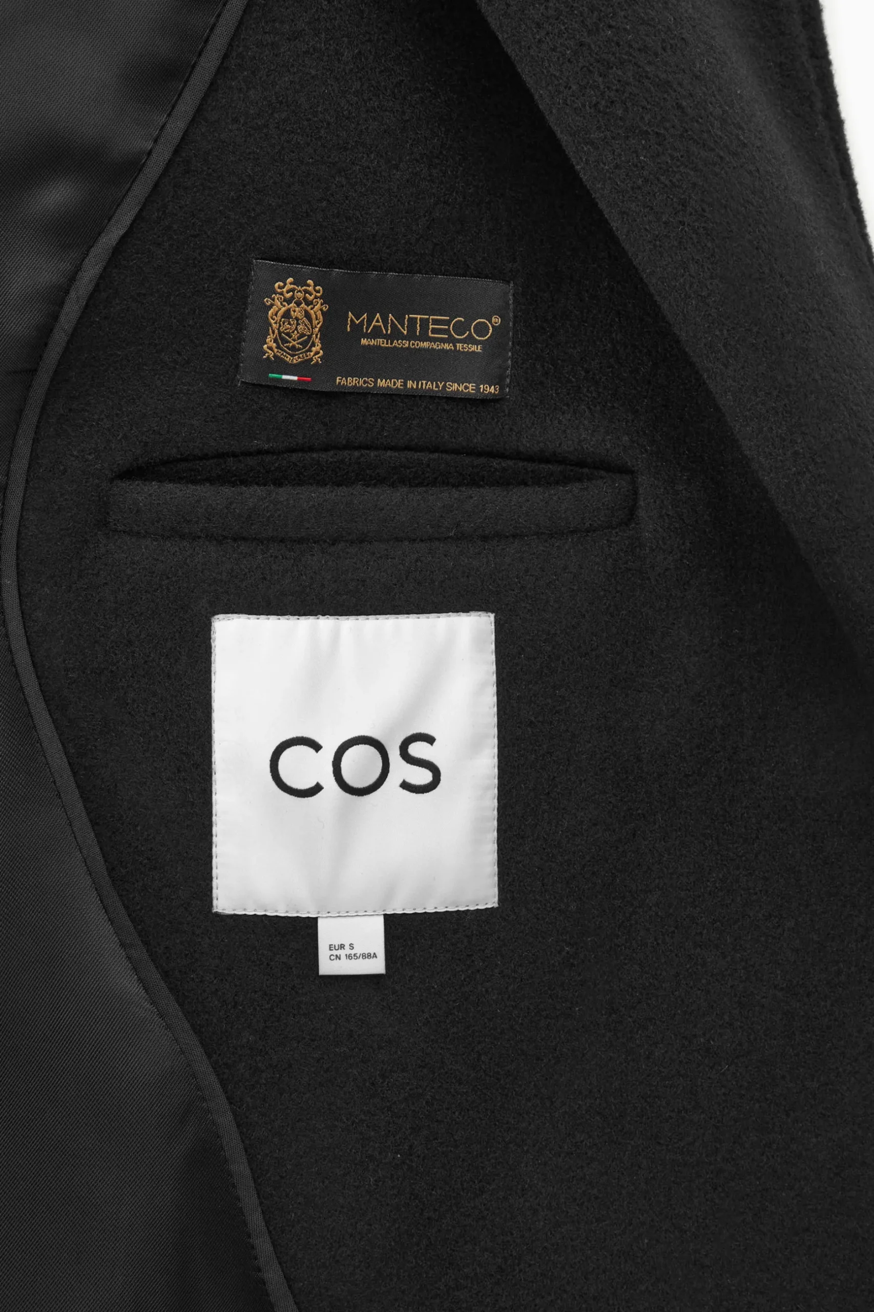 New COS DWURZĘDOWY WEŁNIANY PŁASZCZ OVERSIZE