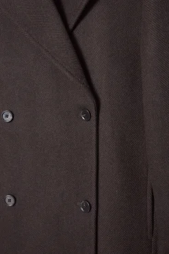 Fashion COS DWURZĘDOWY WEŁNIANY PŁASZCZ W JODEŁKĘ