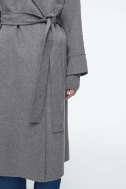 New COS DWUSTRONNY PŁASZCZ Z PASKIEM Z MIESZANKI Z WEŁNĄ
