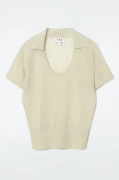 Discount COS DZIANINOWA KOSZULKA POLO Z ZAOKRĄGLONYM DEKOLTEM