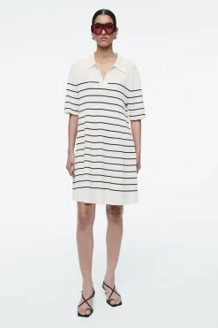 New COS DZIANINOWA SUKIENKA MINI W PASKI W STYLU POLO