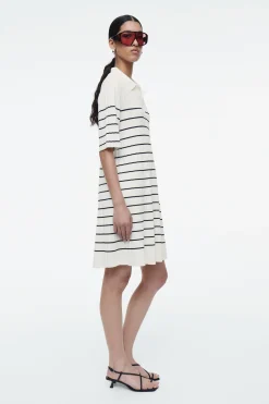 New COS DZIANINOWA SUKIENKA MINI W PASKI W STYLU POLO