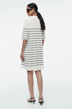 New COS DZIANINOWA SUKIENKA MINI W PASKI W STYLU POLO
