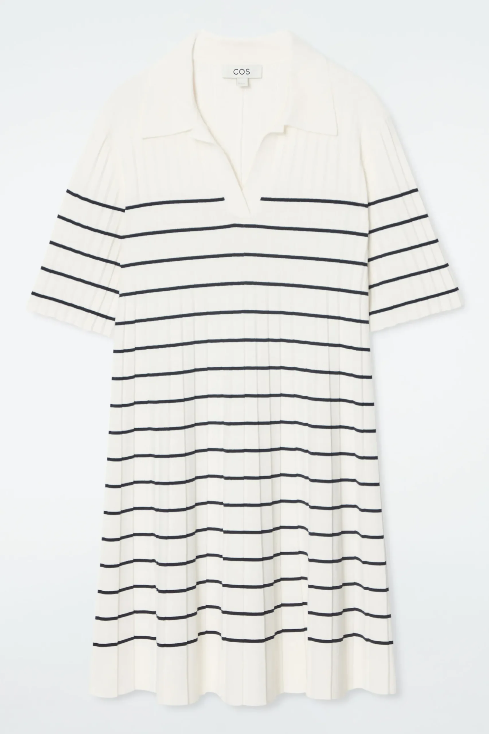 New COS DZIANINOWA SUKIENKA MINI W PASKI W STYLU POLO