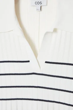 New COS DZIANINOWA SUKIENKA MINI W PASKI W STYLU POLO