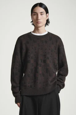 Outlet COS DZIANINOWY SWETER W GEOMETRYCZNY ŻAKARDOWY WZÓR