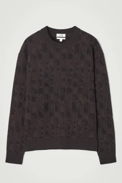Outlet COS DZIANINOWY SWETER W GEOMETRYCZNY ŻAKARDOWY WZÓR