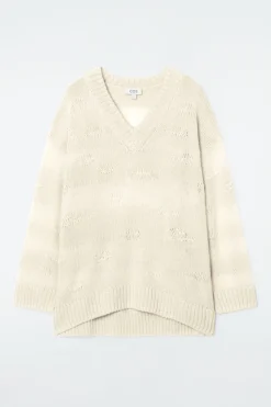 Outlet COS DZIANINOWY SWETER Z LNEM W NIEREGULARNE PASKI