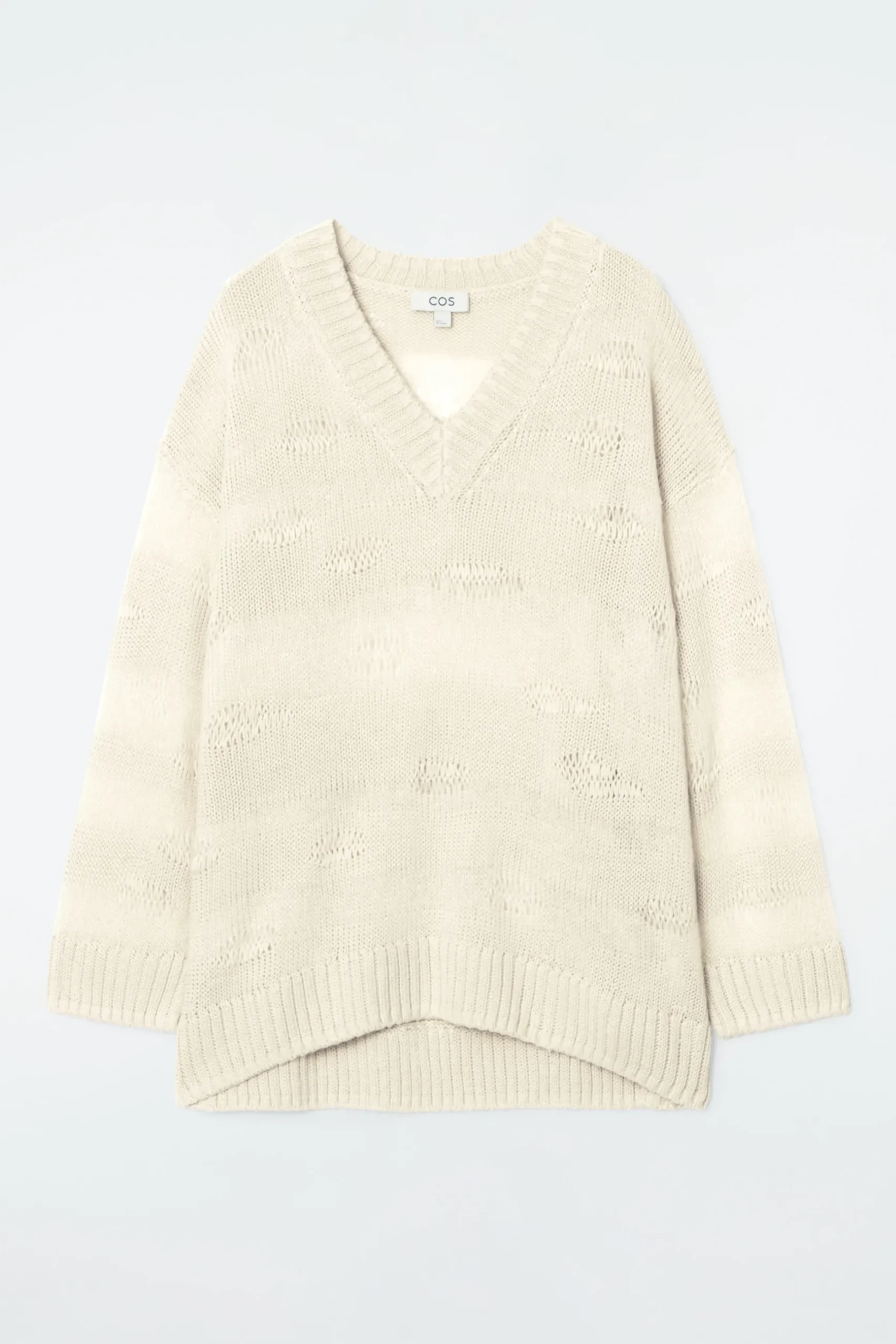 Outlet COS DZIANINOWY SWETER Z LNEM W NIEREGULARNE PASKI