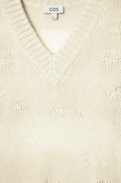 Outlet COS DZIANINOWY SWETER Z LNEM W NIEREGULARNE PASKI