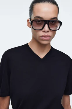 New COS DZIANINOWY T-SHIRT Z DEKOLTEM W KSZTAŁCIE LITERY V