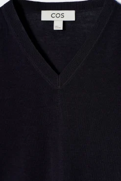 New COS DZIANINOWY T-SHIRT Z DEKOLTEM W KSZTAŁCIE LITERY V
