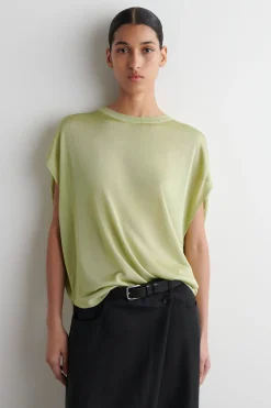 Clearance COS DZIANINOWY T-SHIRT Z OKRĄGŁYM DOŁEM