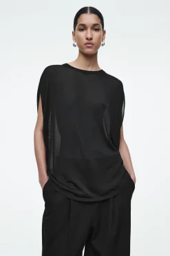 Sale COS DZIANINOWY T-SHIRT Z OKRĄGŁYM DOŁEM