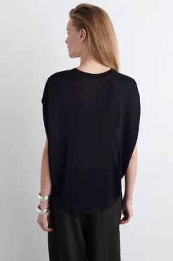 Clearance COS DZIANINOWY T-SHIRT Z OKRĄGŁYM DOŁEM