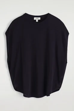 Clearance COS DZIANINOWY T-SHIRT Z OKRĄGŁYM DOŁEM