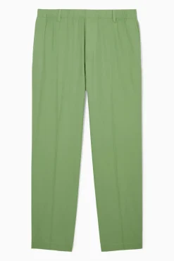 Fashion COS ELASTICATED STRAIGHTLEG TROUSERS Zielony