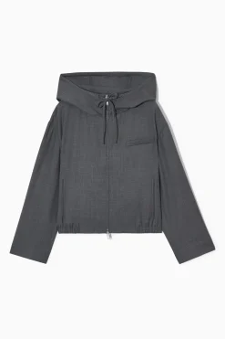 New COS ELEGANCKA WEŁNIANA KURTKA Z KAPTUREM