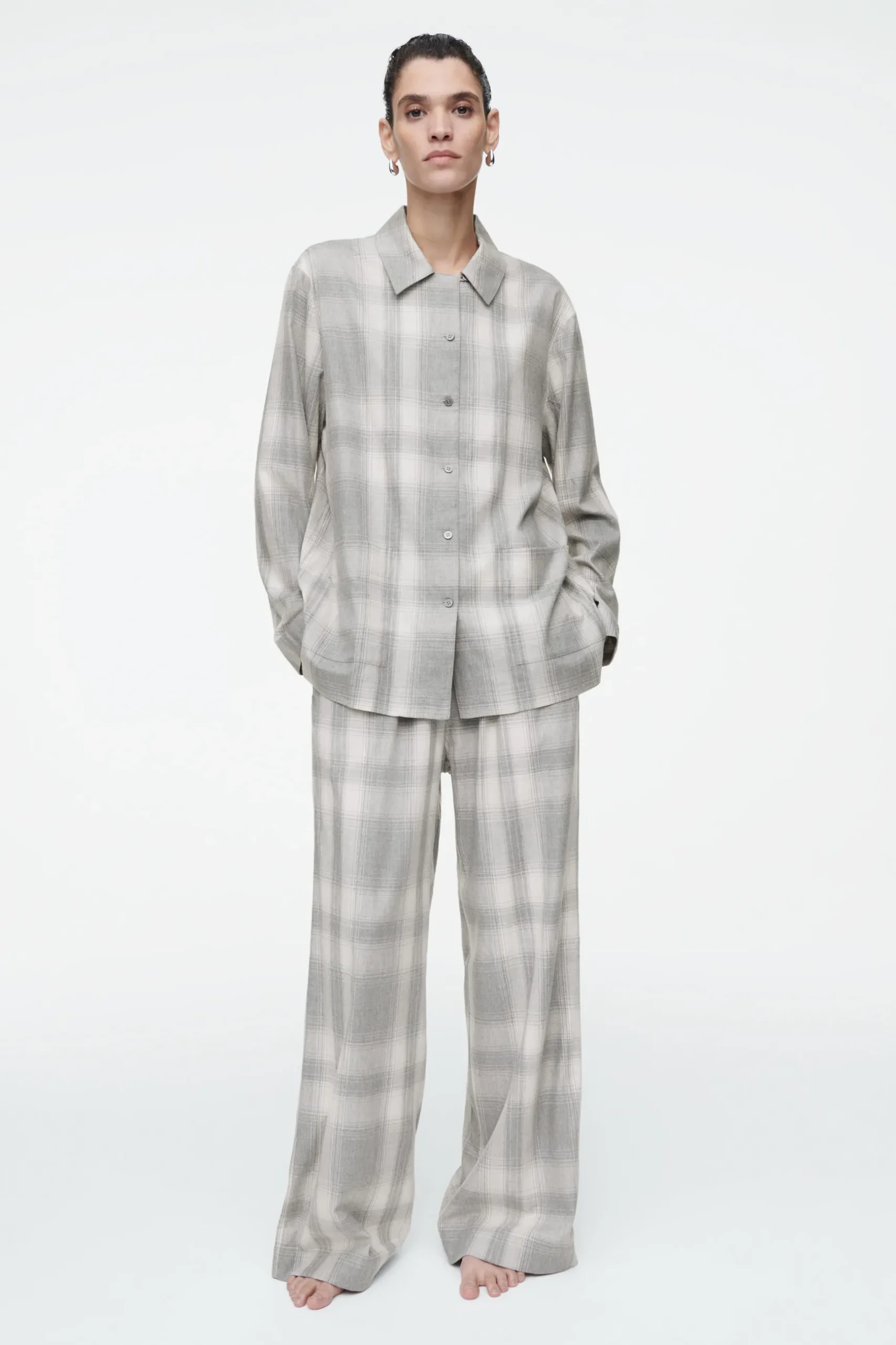 Outlet COS FLANELOWA KOSZULA OD PIŻAMY W KRATĘ
