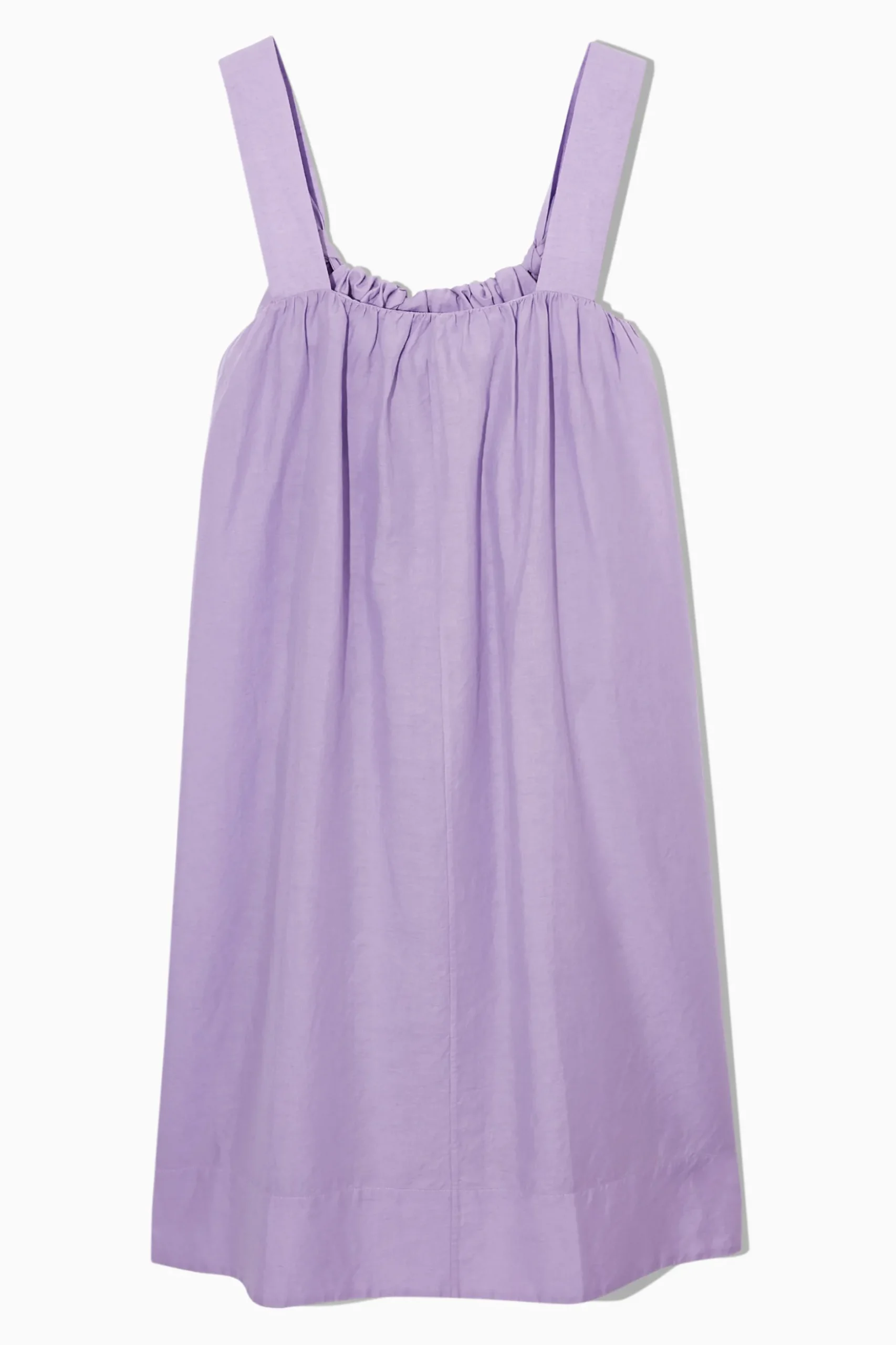 New COS GATHERED ALINE LINEN MINI DRESS