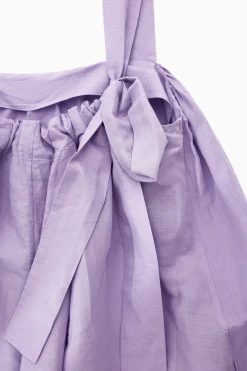New COS GATHERED ALINE LINEN MINI DRESS