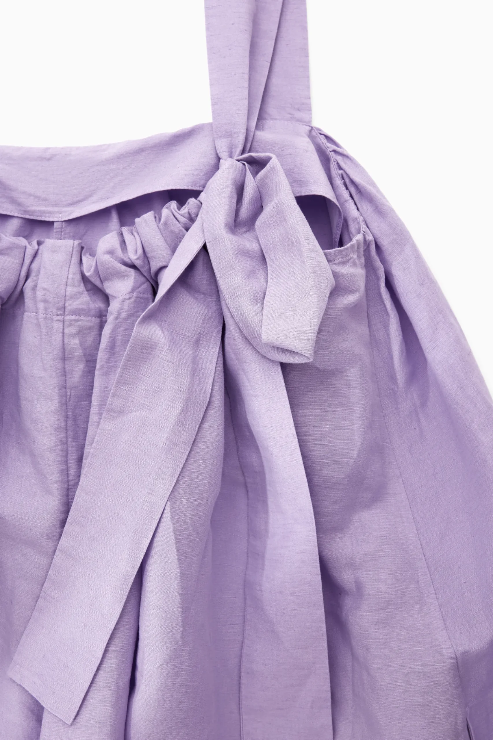 New COS GATHERED ALINE LINEN MINI DRESS