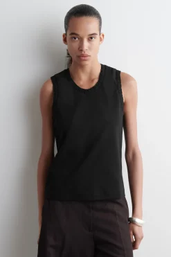New COS GATHERED COTTON TANK TOP