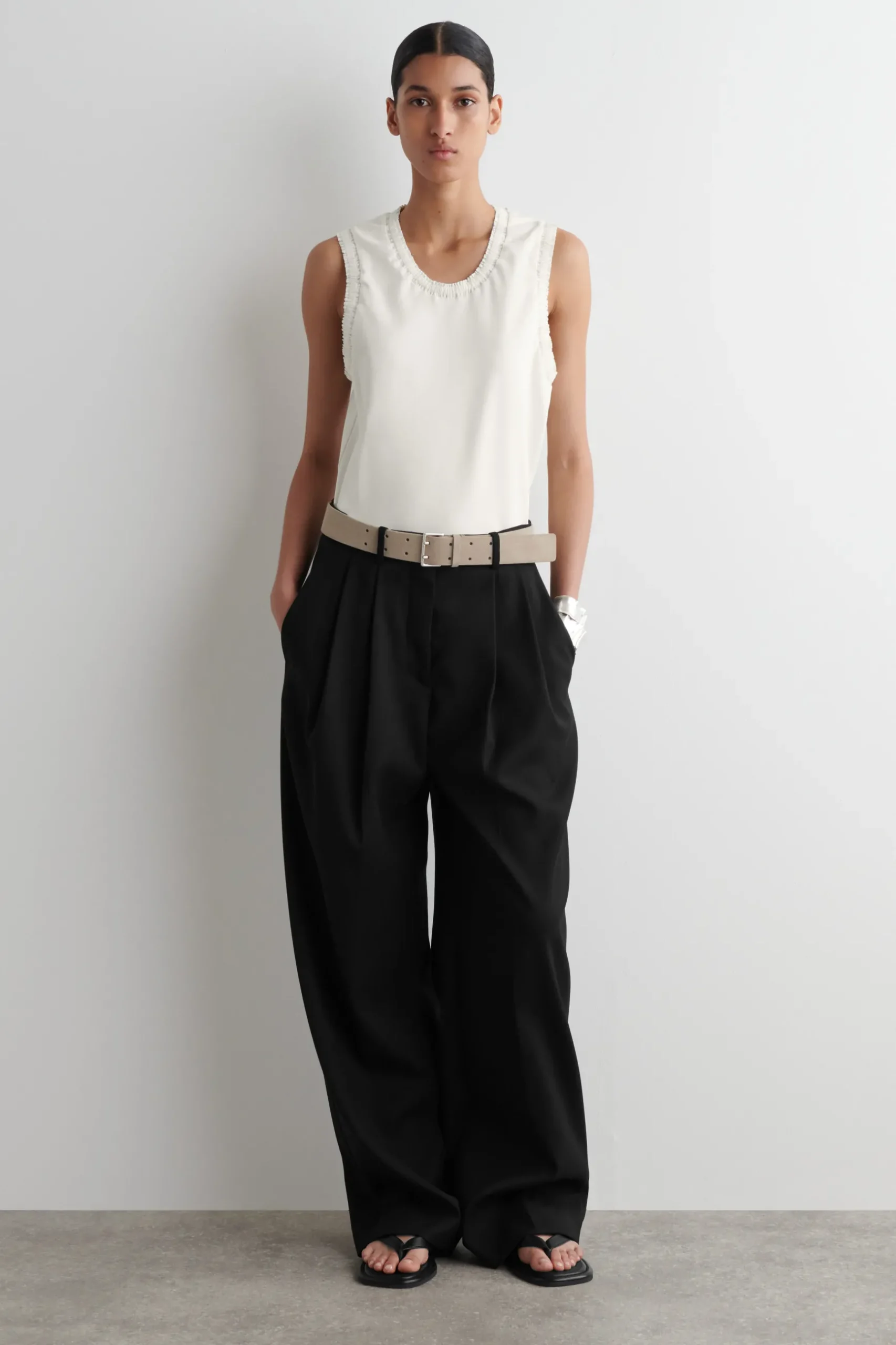 Clearance COS GATHERED COTTON TANK TOP