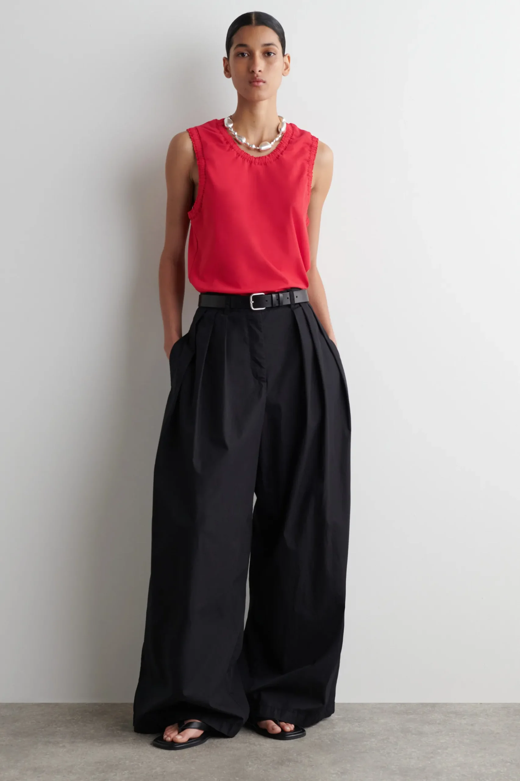 Hot COS GATHERED COTTON TANK TOP