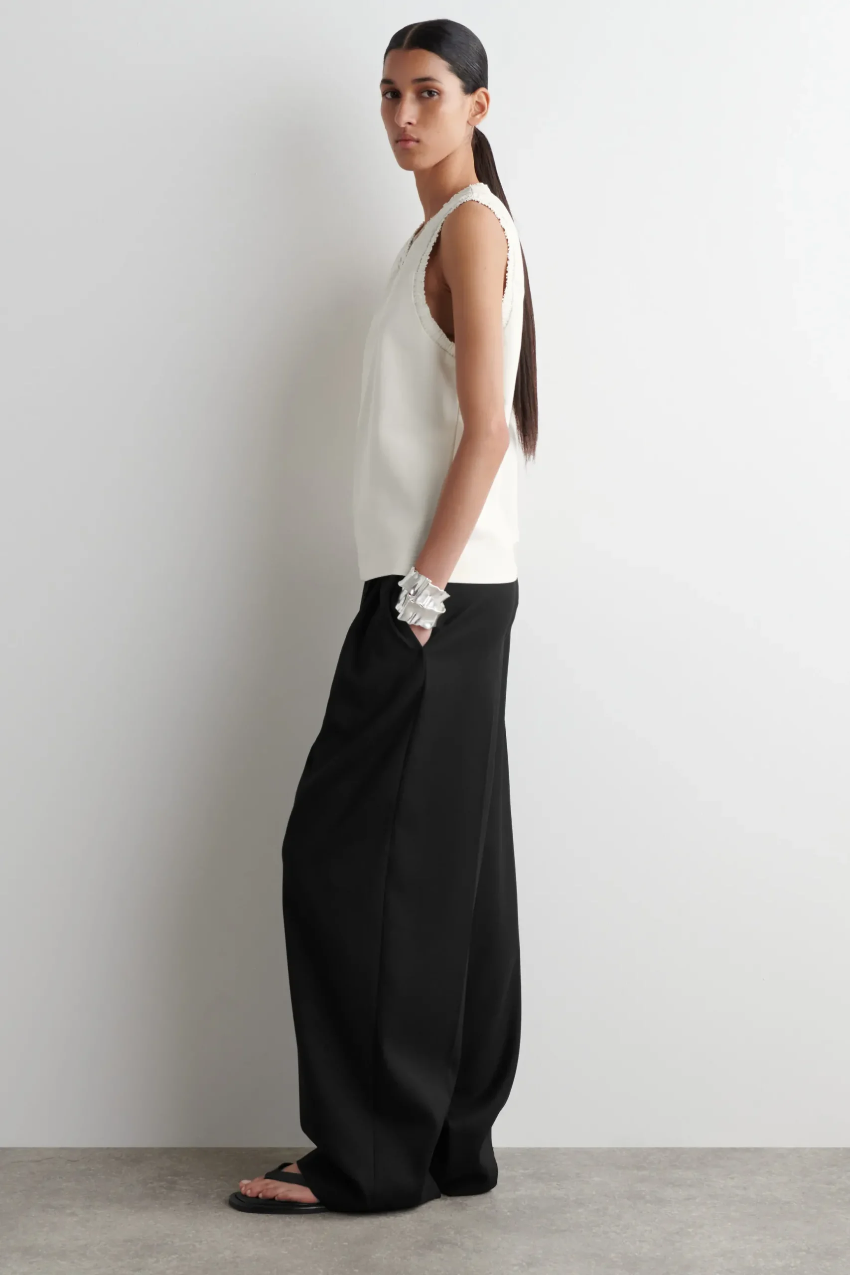 Clearance COS GATHERED COTTON TANK TOP