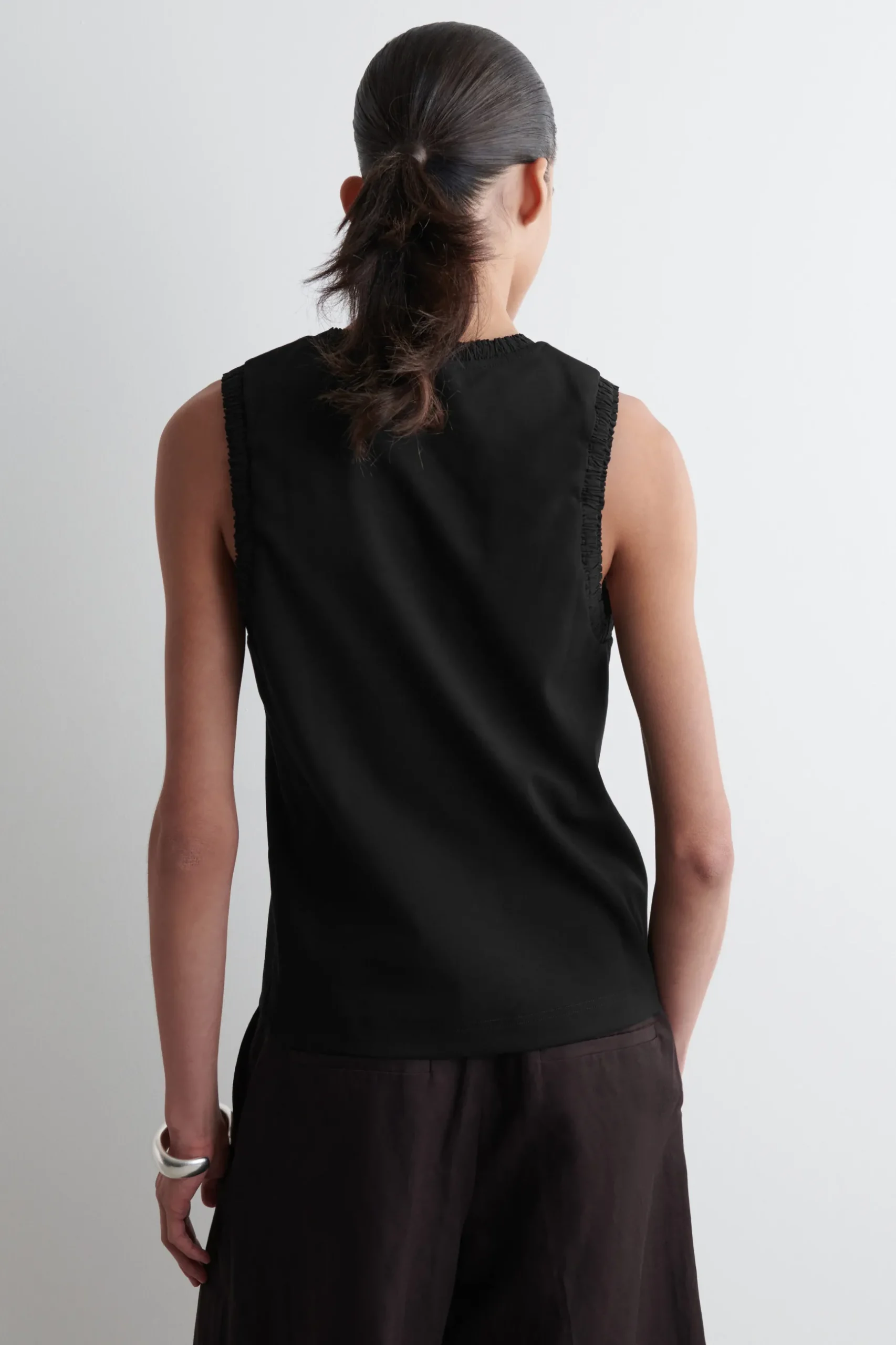 New COS GATHERED COTTON TANK TOP