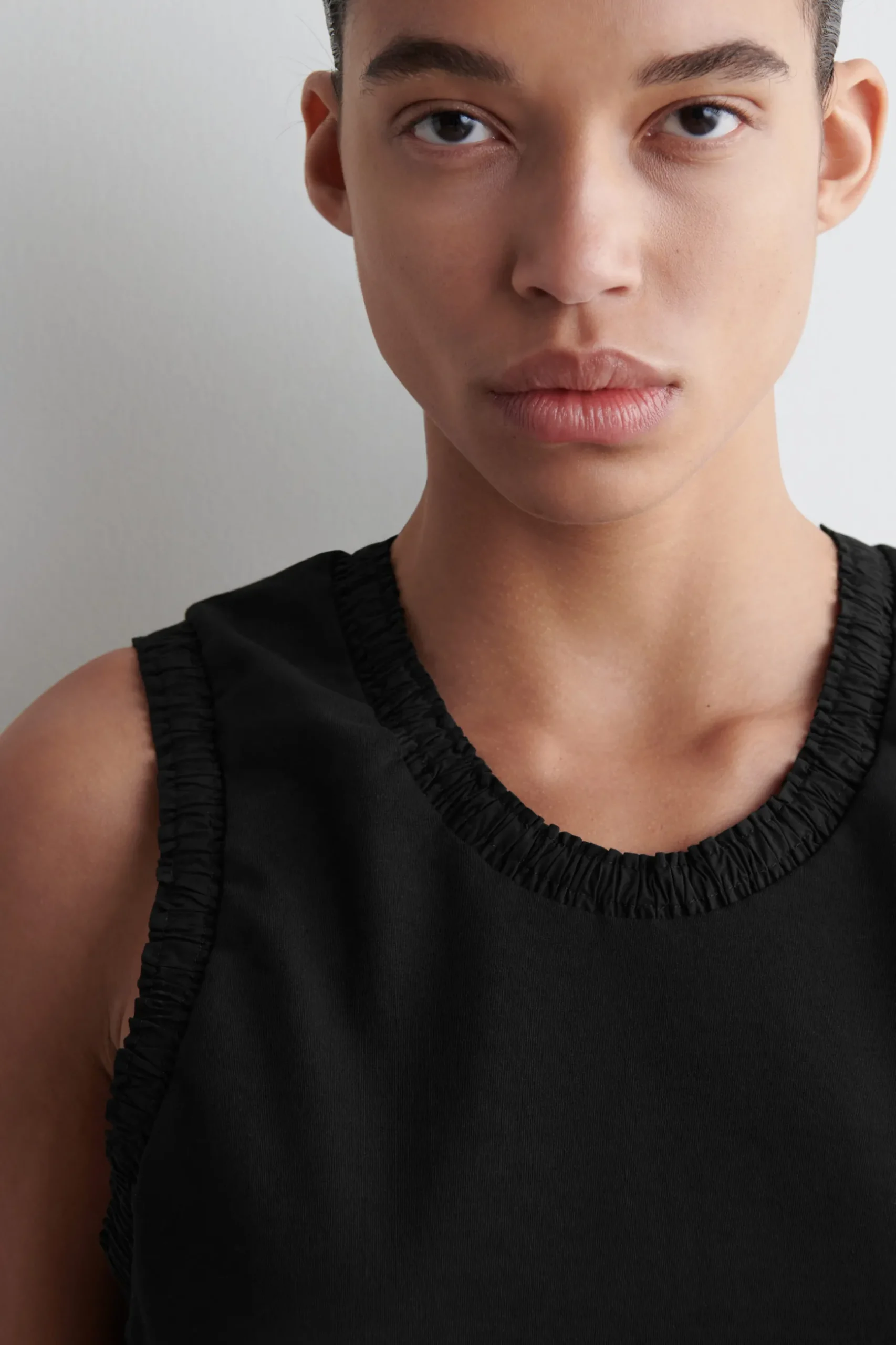 New COS GATHERED COTTON TANK TOP