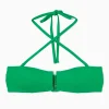 Discount COS GÓRA OD BIKI TYPU BANDEAU Z MOCOWANIEM NA KARKU Jaskrawozielony