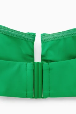 Discount COS GÓRA OD BIKI TYPU BANDEAU Z MOCOWANIEM NA KARKU Jaskrawozielony