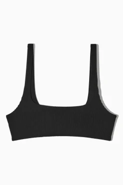Fashion COS GÓRA OD BIKINI W PRĄŻKI Z DEKOLTEM KARO