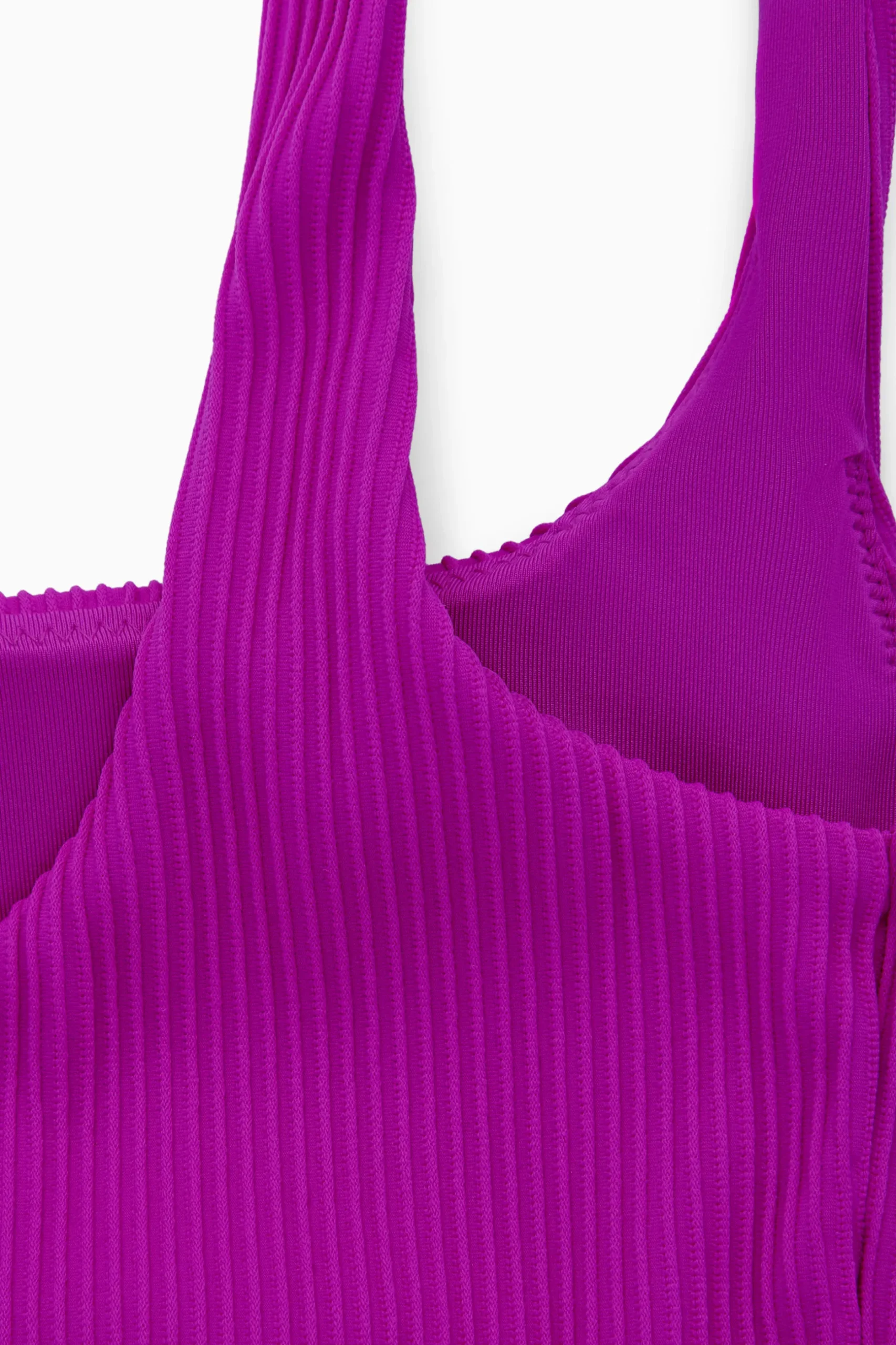 Hot COS GÓRA OD BIKINI W PRĄŻKI Z DEKOLTEM KARO Fioletowy
