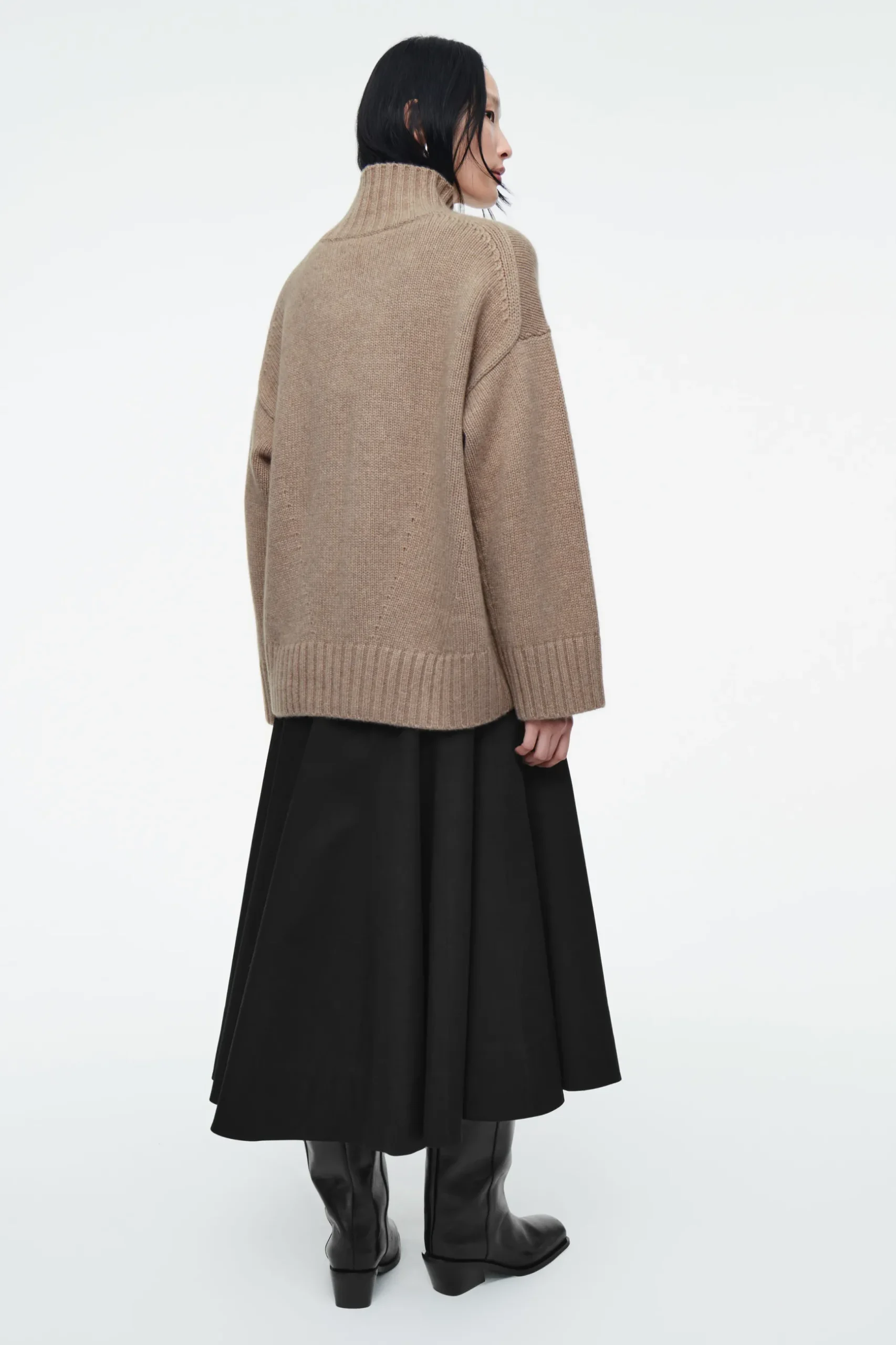 Clearance COS GRUBY SWETER Z CZYSTEGO KASZMIRU Z PÓŁGOLFEM