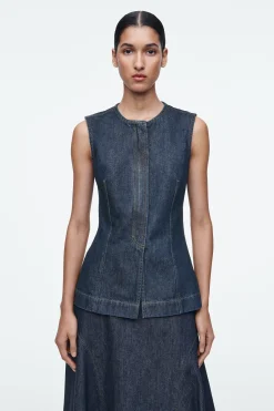 Fashion COS JEANSOWA BLUZKA BEZ RĘKAWÓW