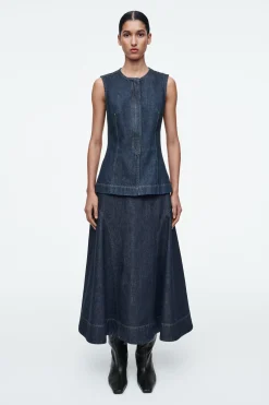 Fashion COS JEANSOWA BLUZKA BEZ RĘKAWÓW