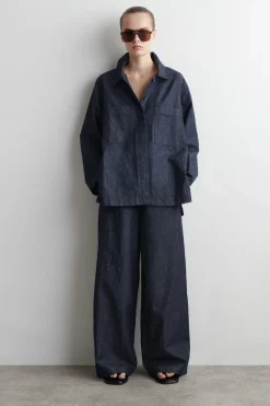 Fashion COS JEANSOWA KOSZULA WIERZCHNIA Z WIĄZANIAMI