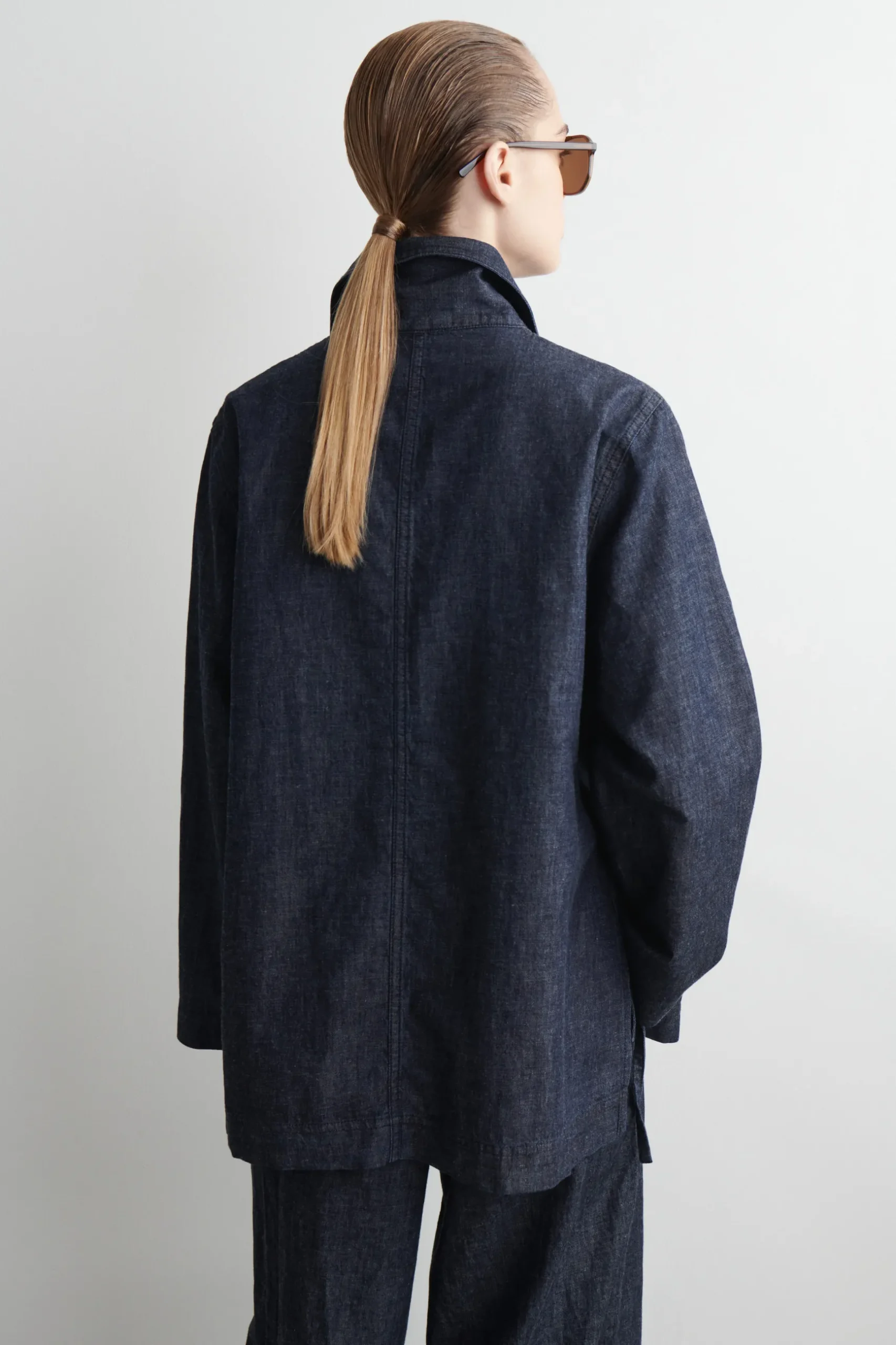 Fashion COS JEANSOWA KOSZULA WIERZCHNIA Z WIĄZANIAMI