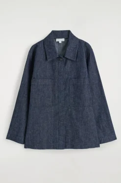 Fashion COS JEANSOWA KOSZULA WIERZCHNIA Z WIĄZANIAMI