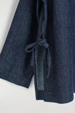 Fashion COS JEANSOWA KOSZULA WIERZCHNIA Z WIĄZANIAMI