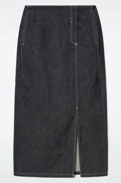 Clearance COS JEANSOWA SPÓDNICA MIDI O PROSTYM KROJU