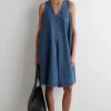 Fashion COS JEANSOWA SUKIENKA MINI O TRAPEZOWYM KROJU