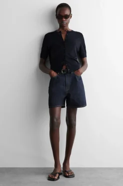 New COS JEANSOWE SZORTY Z WYSOKIM STANEM
