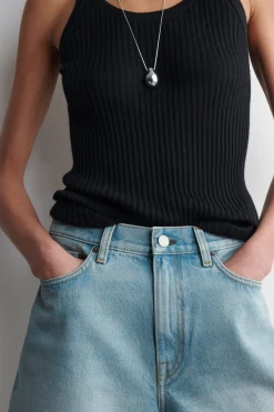 Fashion COS JEANSOWE SZORTY Z WYSOKIM STANEM