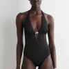 Fashion COS JEDNOCZĘŚCIOWY STRÓJ KĄPIELOWY Z GŁĘBOKIM DEKOLTEM