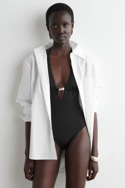 Fashion COS JEDNOCZĘŚCIOWY STRÓJ KĄPIELOWY Z GŁĘBOKIM DEKOLTEM