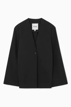 Hot COS JEDNORZĘDOWA MARYNARKA BEZ KOŁNIERZYKA – SLIM FIT